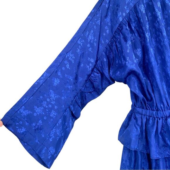NWT NSR KENNY SATIN JACQUARD DRESS IN ROYAL BLUE XL - Picture 3 of 7